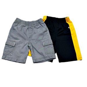2 Toddler Boy Shorts Size 4/4T Arizona Cargo Gray - Black Panther Athletic Black